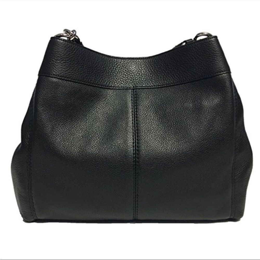 Coach Large Lexy Shoulderbag, Black Pebble Leather with Silver Hardware - Picture 2 of 11